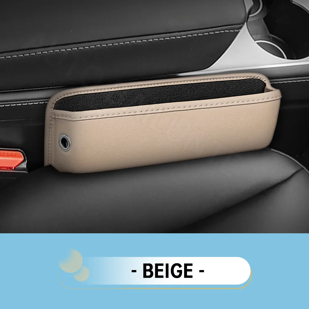 For Ford Edge Focus Kuga C-MAX Mustang Explorer Bronco Expedition Everest Car Seat Gap Organizer Storage Box Leather Accessories
