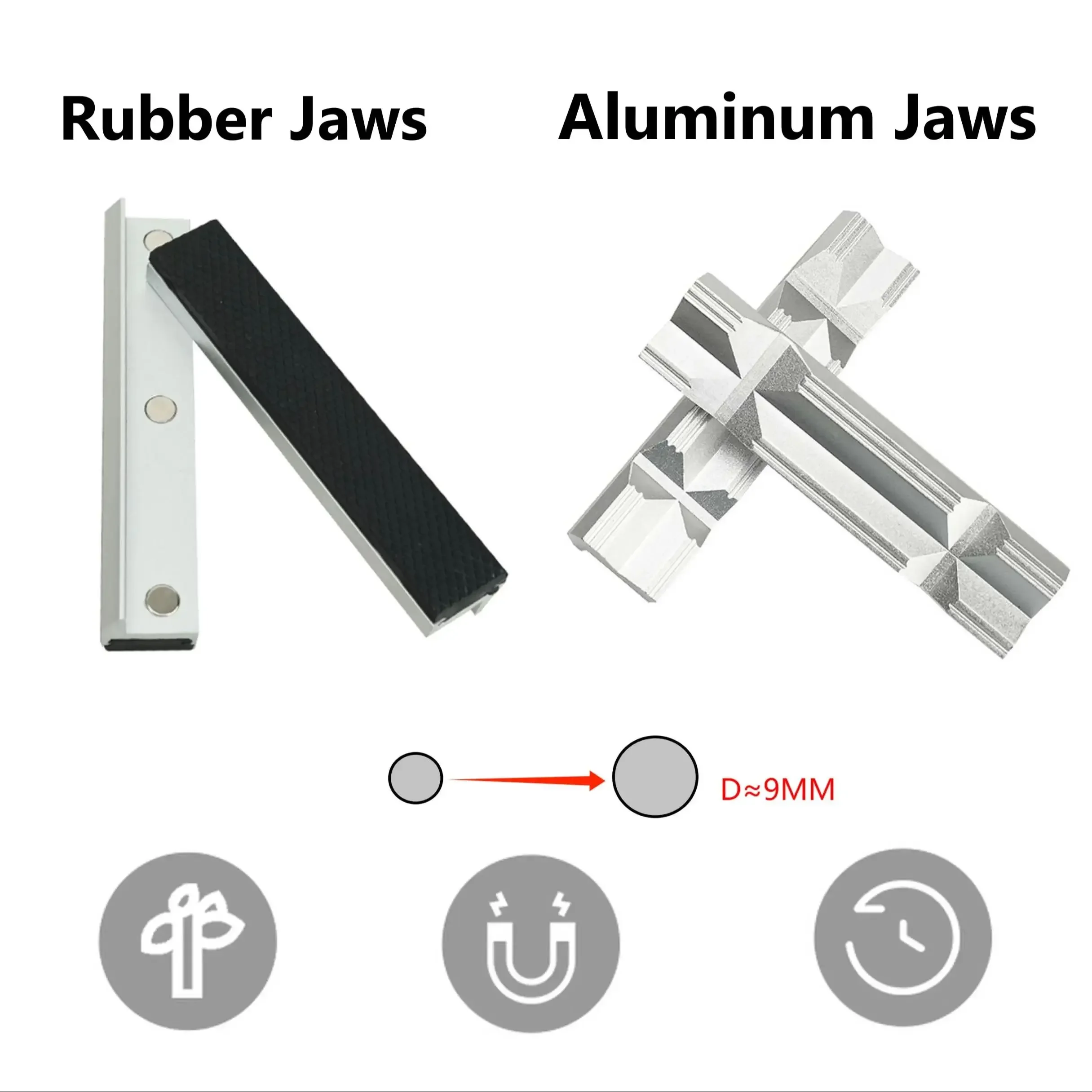 

2 шт., магнитный защитный чехол для тисков 4-8 дюймов, защитный чехол из алюминиевого сплава, резиновый ручной инструмент, защитные аксессуары для тисков
