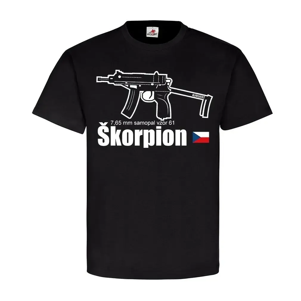 

SKORPION Machine Pistol MP 7,65 SAMOPAL Vzor 61 Czechoslovakia Men T-Shirt Casual Cotton O-Neck Harajuku Shirts