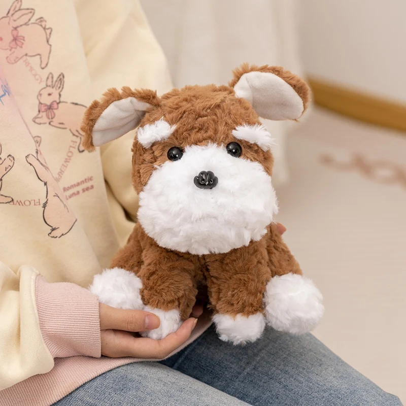 لطيف براون الكلب شنوزر أفخم الكلب الكرتون الحيوانات النوم وسادة وسادة أريكة النوم الراحة دمية عيد الميلاد هدايا الهالوين