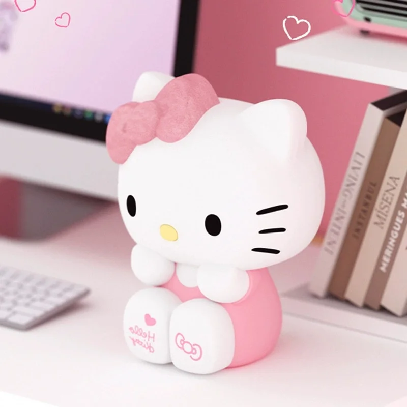 Anime Sanrio Hello Kitty Kuromi Cartoon Silicone Bedside Ambience Lamp Kawaii Night Light Pat Lamp Cute Desktop Ornament Gift view 4