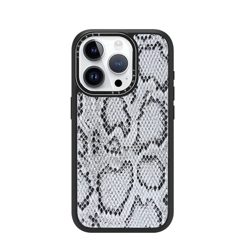 X-level-fundas de teléfono para Iphone 16, 15, 14 Pro Max / 15 Pro / 14 Pro, funda de piel de pitón magnética, carcasa de cuero de piel de serpiente Real