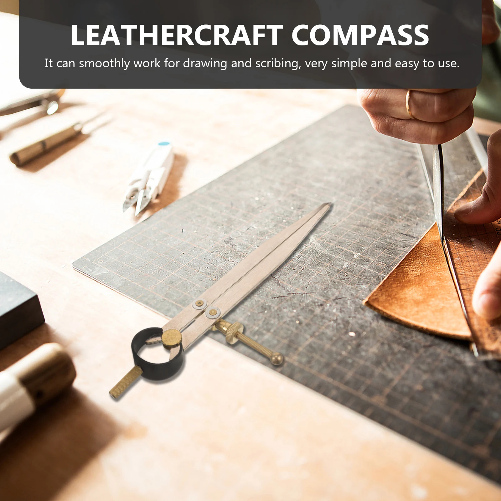 

Creasing Tool Metal Scribing Gauge For Woodworking Diy Craft Marking Compass Portable Drafting Divider