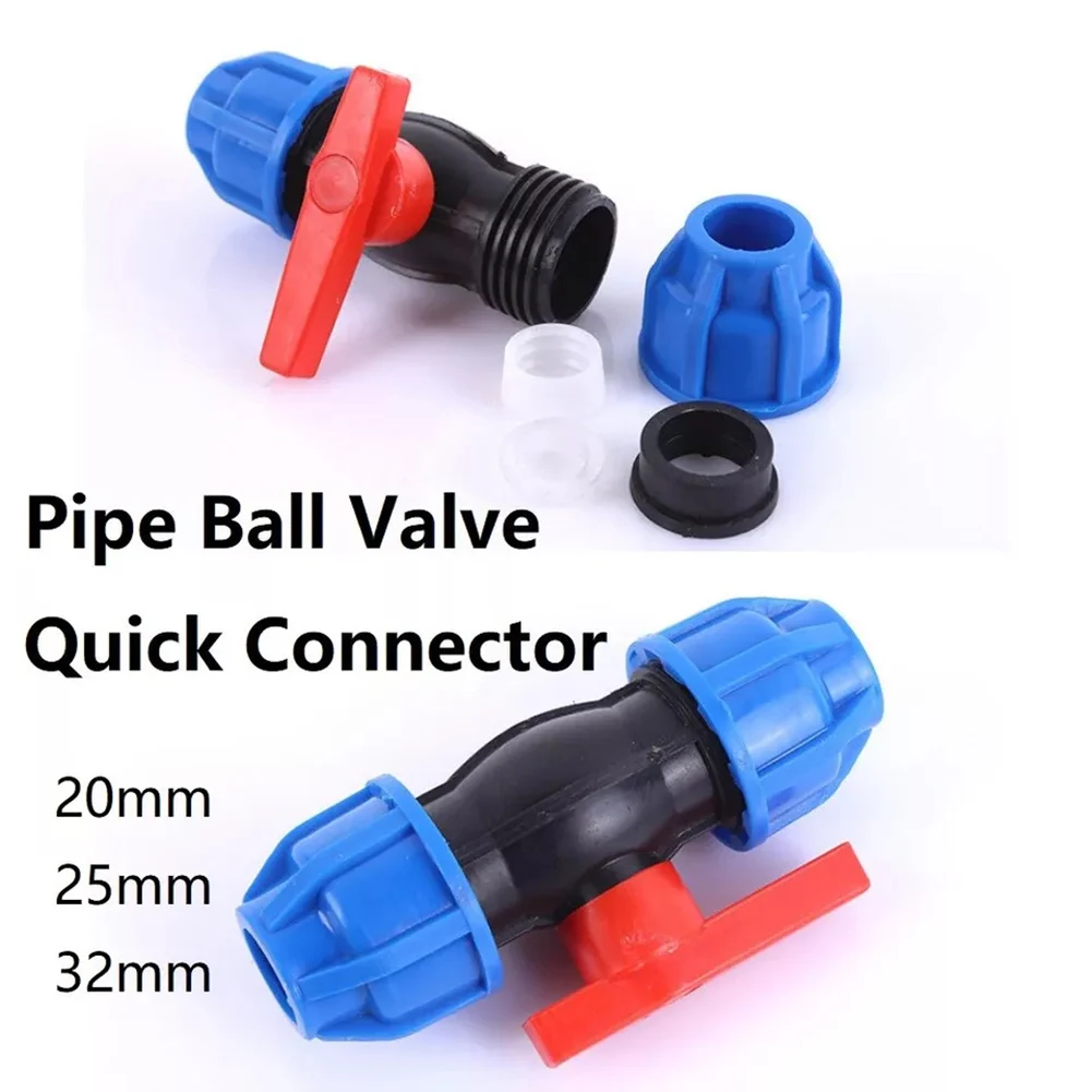 Quick Connect Ball Valve 20mm 25mm 32mm PE  Stop Tap Valve Water Pipe Faucet Joint Quick Connect Valve Garden Water Connection