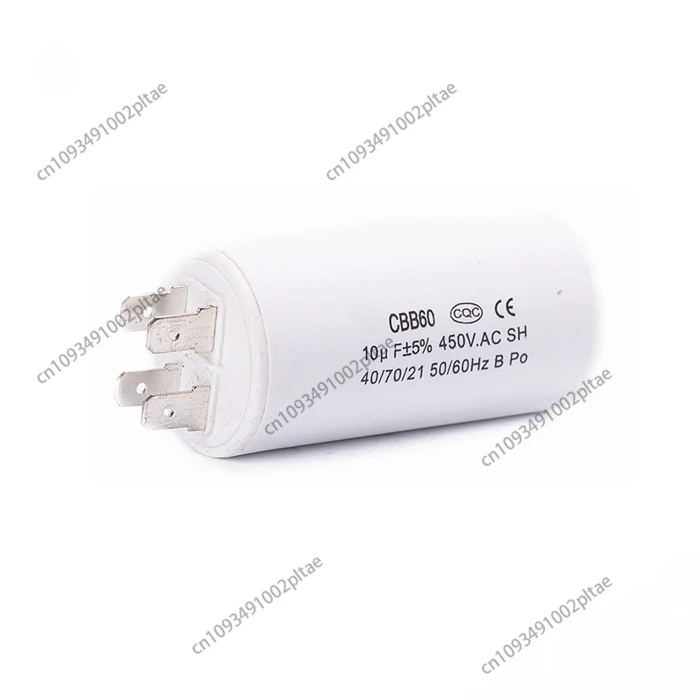 Water Pump Capacitor 220V Cbb60 Four-Insert Motor Special Metal Film Patch Capacitor 10UF 450V