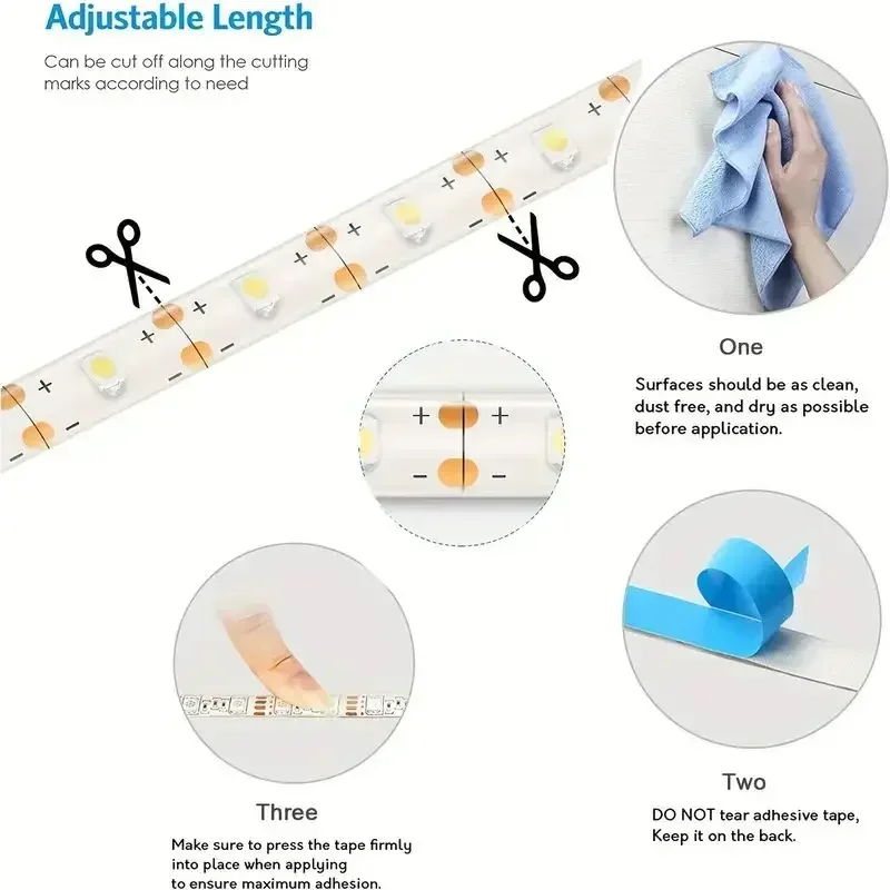 البوب LED قطاع ضوء اليد الاجتياح الاستشعار 5 فولت USB 2835 عكس الضوء ديود أضواء إضاءة خلفية للتلفاز اكليل مصباح كابينة ديكور المنزل Lighti #3