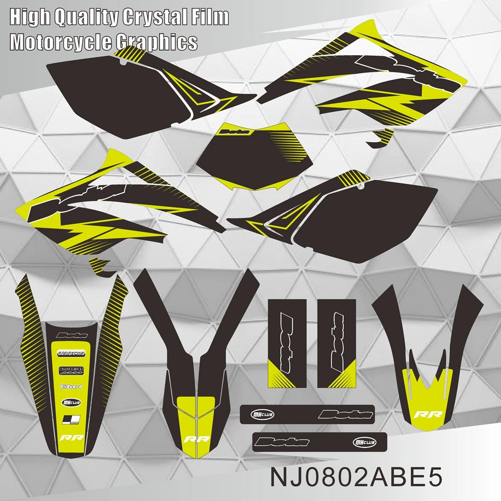 Full Graphics Decals Stickers Motorcycle Background for Beta RR 50 2006 2007 2008 2009 2010 NJ0802ABE