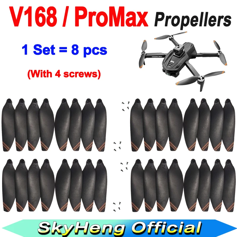 8Pcs V168 Pro MAX GPS 8K Professional Drone Propeller Original V168 Drone Blades Maple Leaf Spare Propeller Accessories