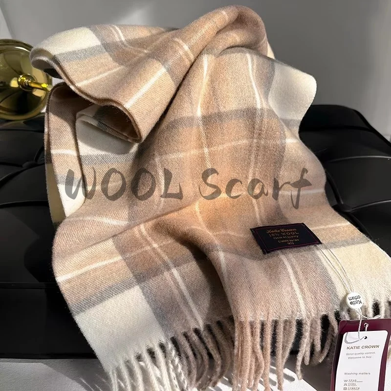 

НОВЫЙ 2025 модный кашемировый женский клетчатый шарф, зимняя теплая шаль и бандана, пашмина, женский платок, длинное толстое одеяло