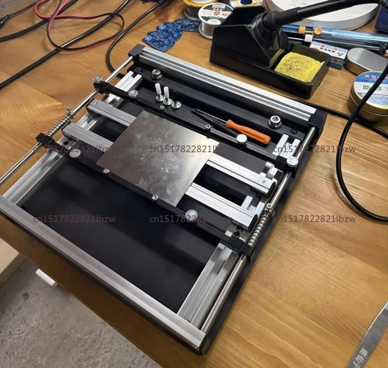 SMT Stencil Printer Manual Solder Paste Printing Machine 20x20cm Steel Stencil Workbench for PCB Assembly