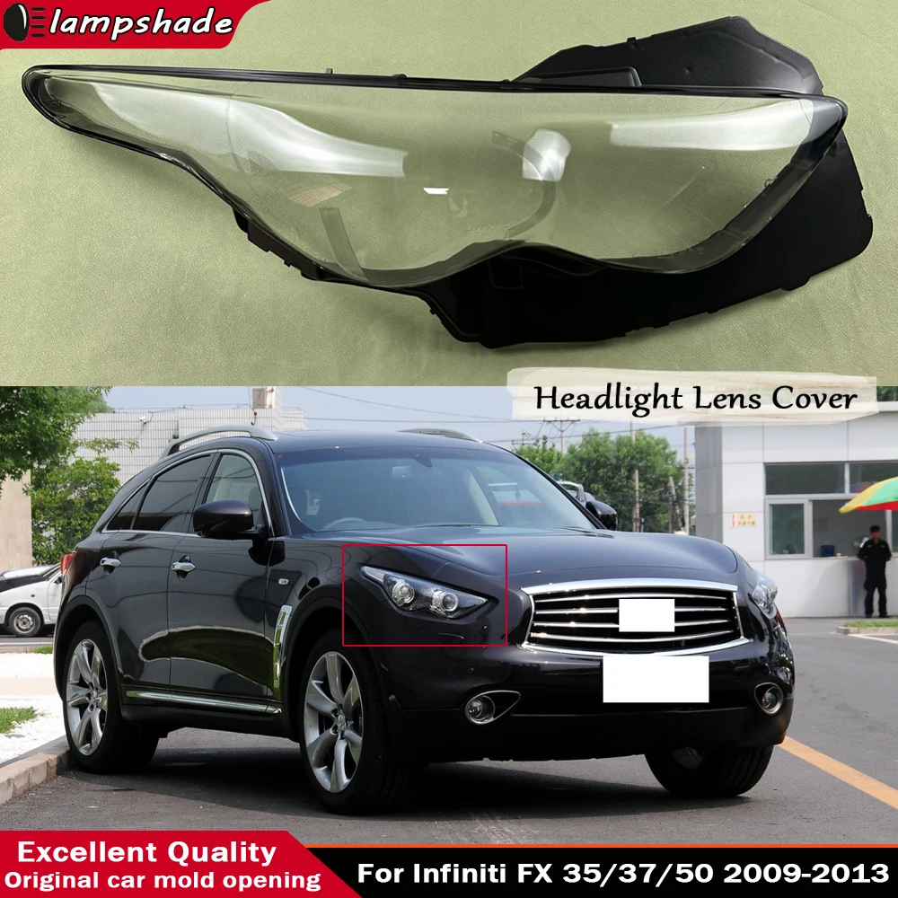 

Fit Xenon/Halogen For Infiniti FX FX35/37/50 2009-2015 Headlamp Cover Transparent Lampshade Headlight Shell Mask Lens Plexiglass