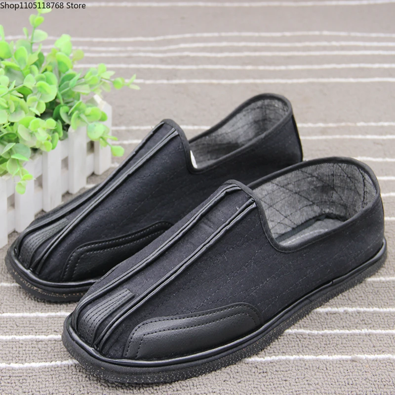 

Chinese Traditional Martial Arts Shoes Men Kung Fu Wing Chun Tai-Chi Wushu Black Cloth Old Beijing Casual Shoes Sport Sneaker