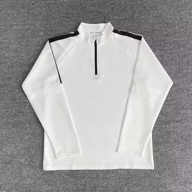 Neues Trendiges Reißverschluss-Rundhals-Langarm-T-Shirt-Design für Herren - Dry-Fit Sport-Oberteil mit Literarischem Charme – Detail 12