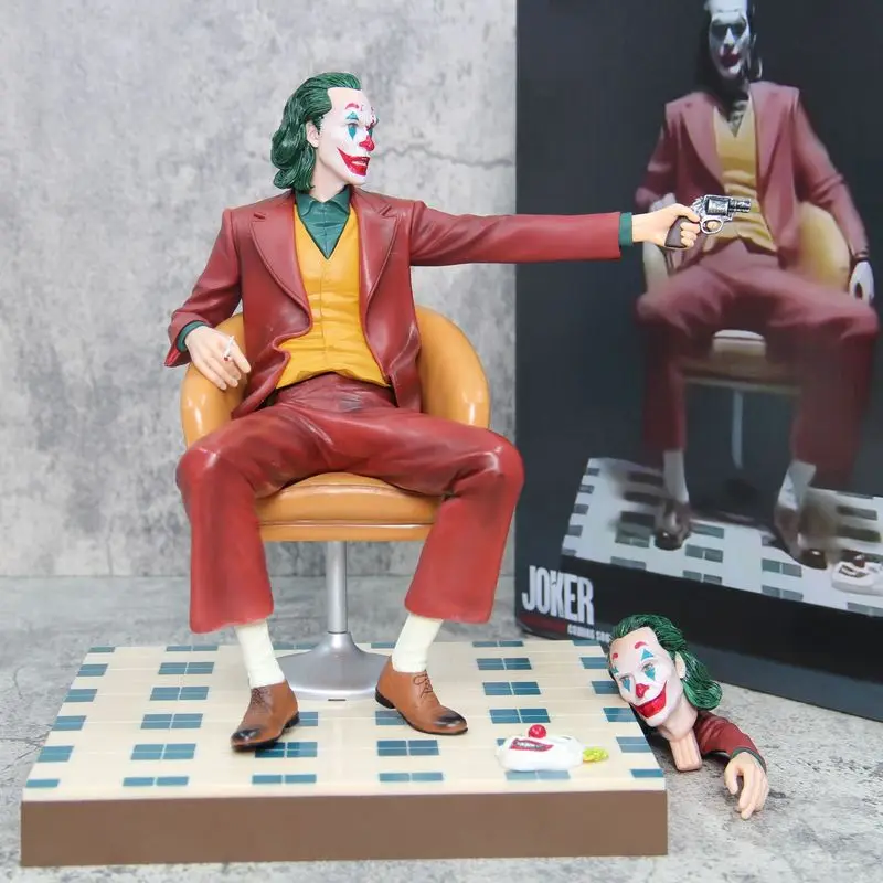 28cm Joker Anime Figures Gk Gotham City Joaquin Red Arthur Double Head Swap Desktop Decoration Statue Model Collection Kids Toys