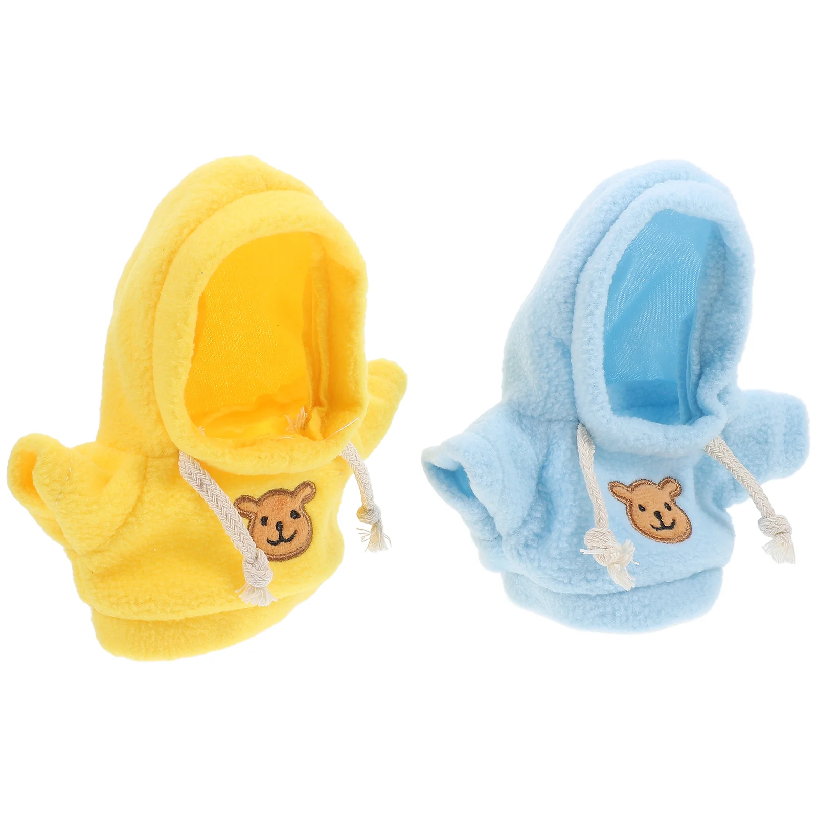 2 uds chaqueta con sombrero oso de juguete tela de felpa Mini peluches ropa de animales de peluche