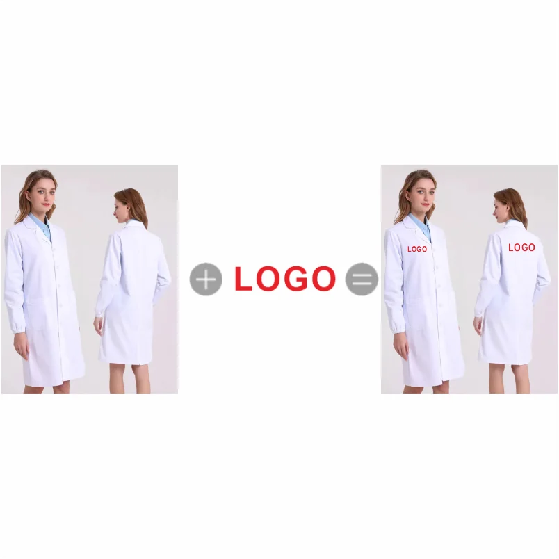 White Medical Coat Unisex Cotton Polyester Scientist Lab Coat Doctor Workwear Uniform Food Coat Laboratory Coat Men Coat