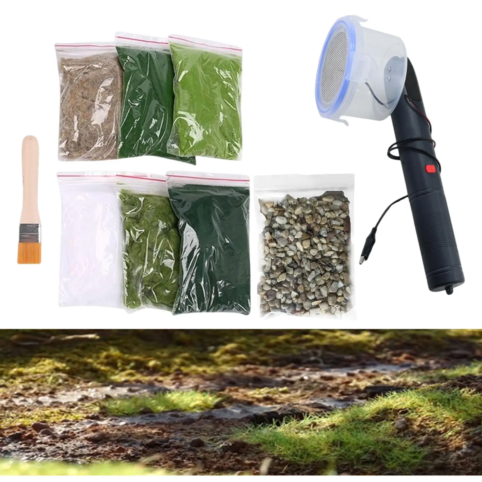 Statische gras massaal applicator statische massaal voor lay-out DIY landschap spoorweg terrein DIY project miniatuur scènemodel