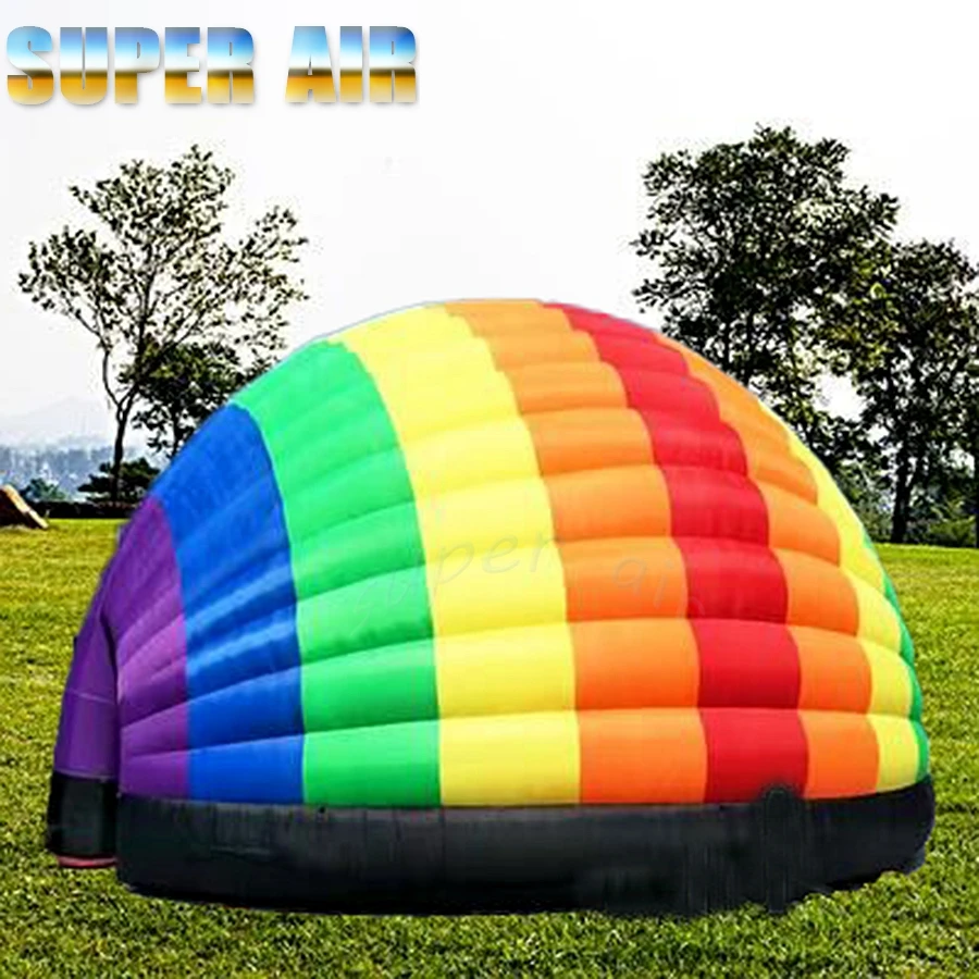 High quality customized outdoor inflatable semi-dome rainbow tent with multiple uses