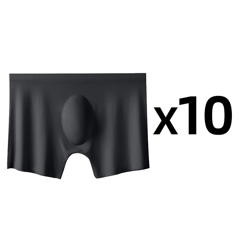 10 Teile/los Männer Sommer Eis Seide Boxer Briefs Nahtlose Unterwäsche Dessous Unterhose Shorts Ultra-dünne Atmungsaktive Sexy Höschen