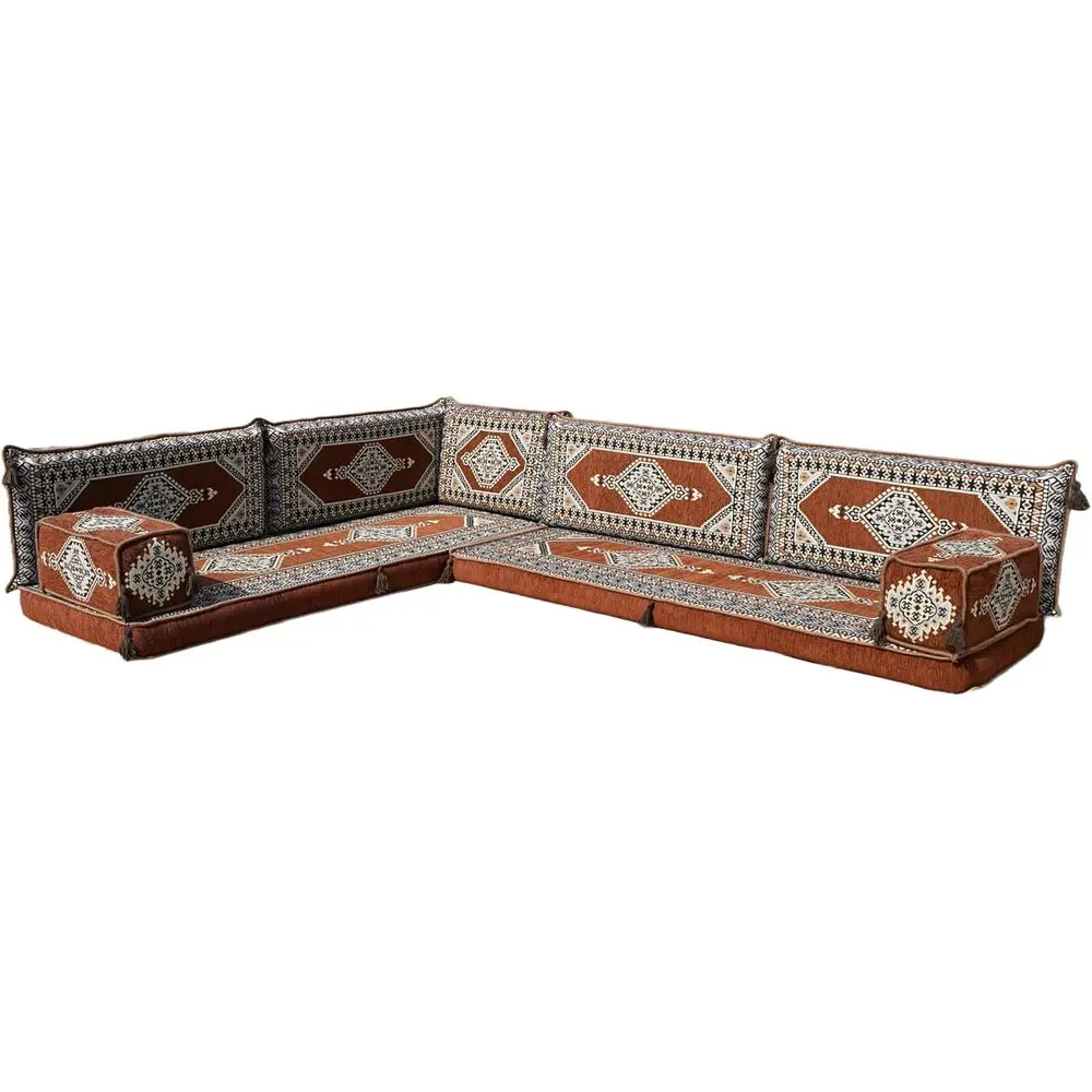 

L Shaped Araloor Cushions, Sectional Soas, Aajlis Set, Custom Made Soa, AraSoa Set, Seating Cushions (4'' ThicknSoa, L Soa Only,