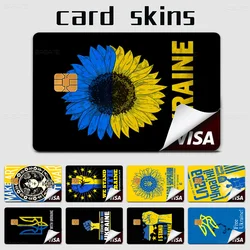 U-Ukraine Flag Diy Credit Debit Card Sticker Party Sticker Decoration Waterproof Small Chip Card Skin Sticker