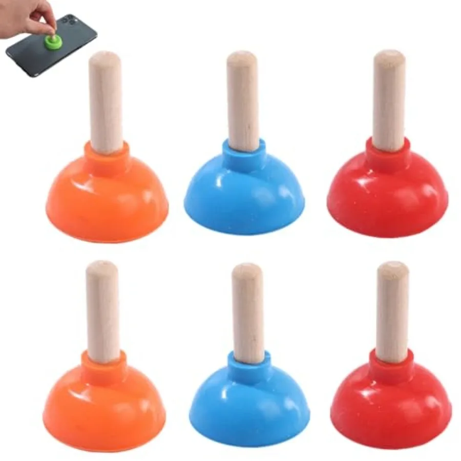 

6 Pcs Tiny Toilet Plunger Shape Phone Holder Mini Sucker Stand for Supporting Cellphone Moblie Phone PSP
