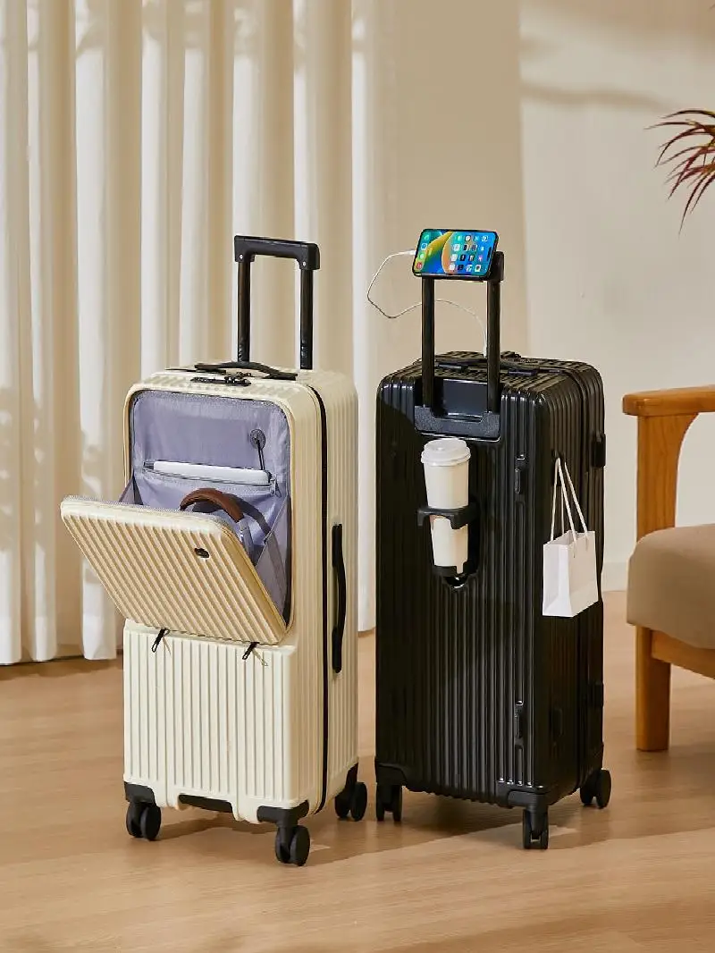 large-capacity-women's-luggage-front-opening-carry-on-suitcase-20-inch-travel-bag-with-universal-wheels-casual-travel-style