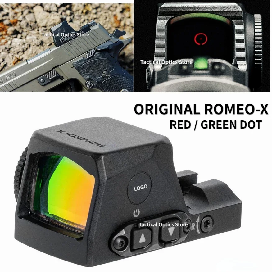

Параметры ROMEOX Red Dot Sight 1x24 мм 2 и 32 MOA DPP, охотничий задний прицел с креплением Glock и креплением Picati Shake бодрствование