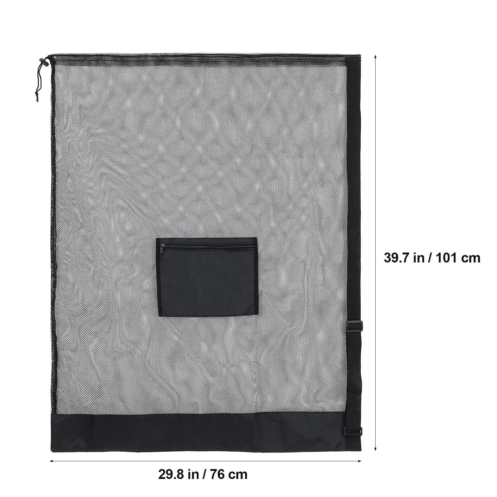 حقيبة كرة شبكية ذات سعة كبيرة لكرة القدم وكرة السلة والكرة الطائرة برباط للإغلاق وجيب بسحاب لتخزين المعدات الرياضية