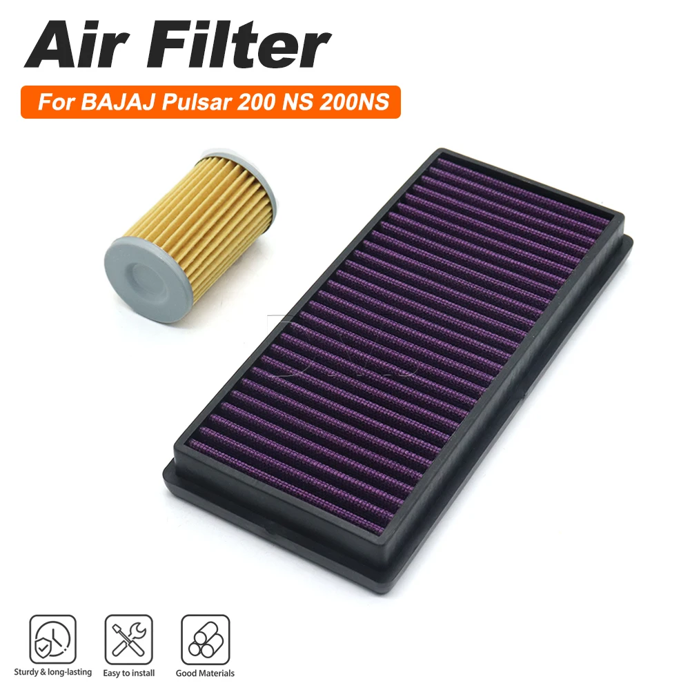 For BAJAJ Pulsar NS200 200 NS 2012 2013 2014 Motorcycle Accessories High Flow Engine Intake Air Filter Cleaner Oil Filter