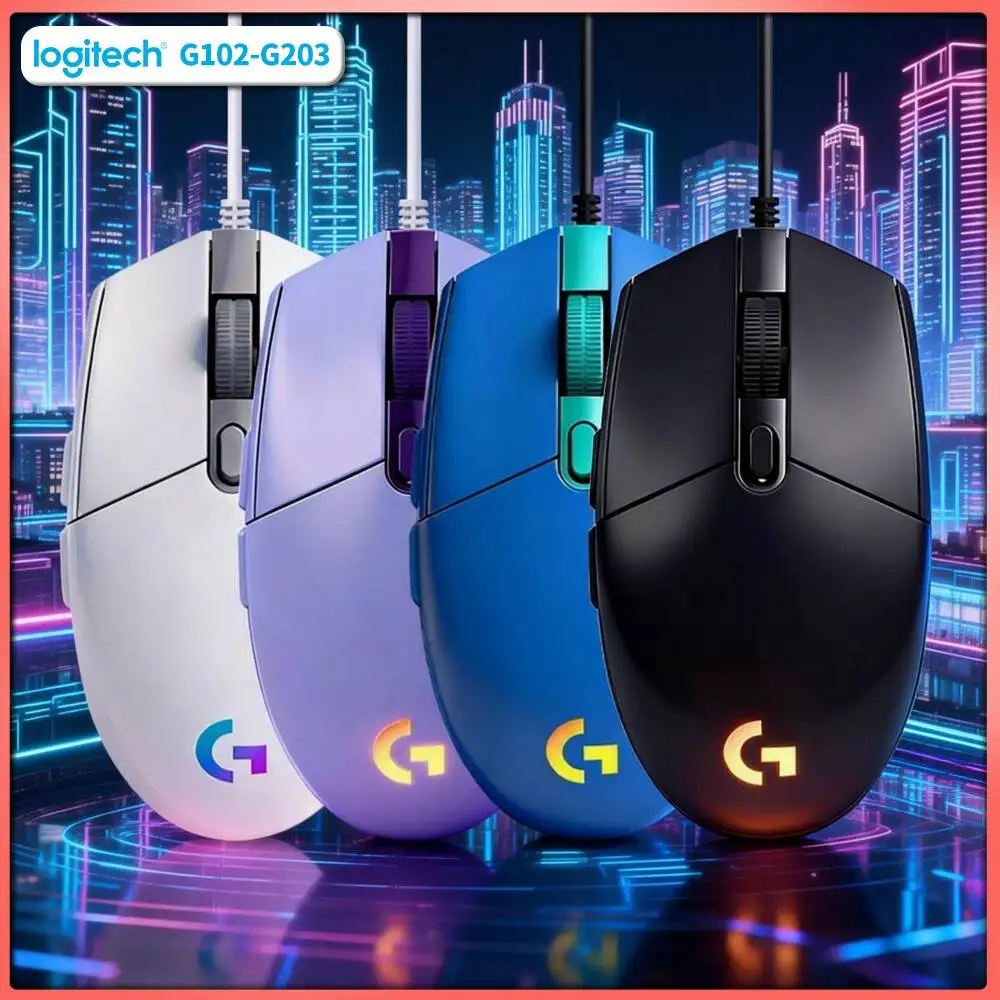 Logitech G203 Prodigy RGB Gaming Mouse Wired 200-8000 DPI 6 Buttons 1ms Response 1000Hz Polling Gamer Edition Durable Build