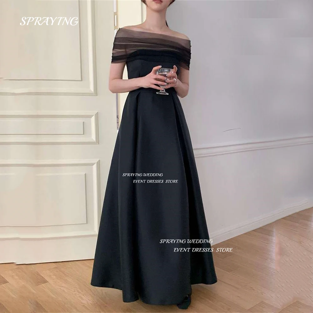 

SPRAYING Simple A Line Wedding Dress Korea Photoshoot Satin Sleeveless Bridal Gown Floor Length Bridesmaid Dresses Customized