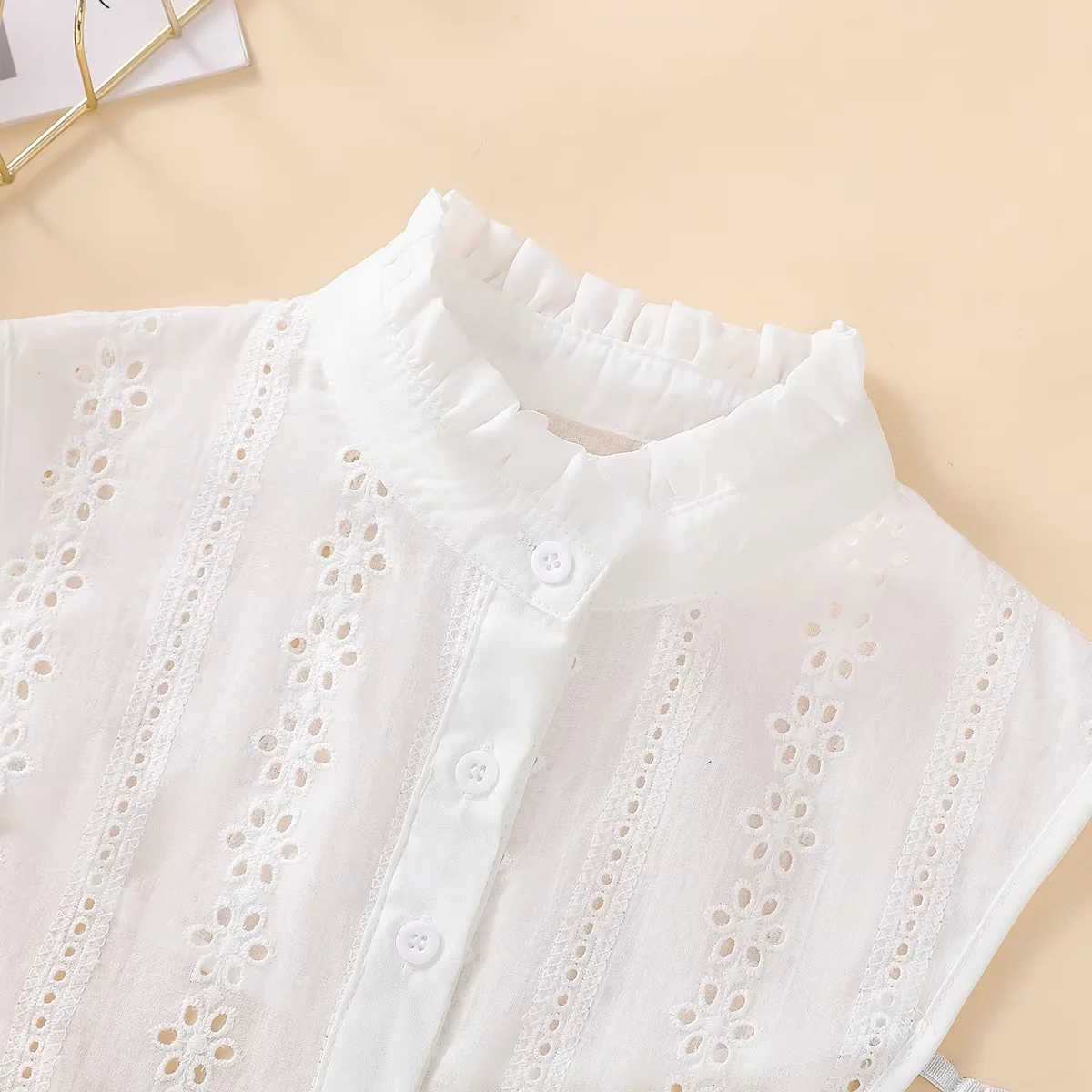 Women Fashion Stand Collar Detachable Fake Collar Hollowed Out Breathable Professional Casual Versatile