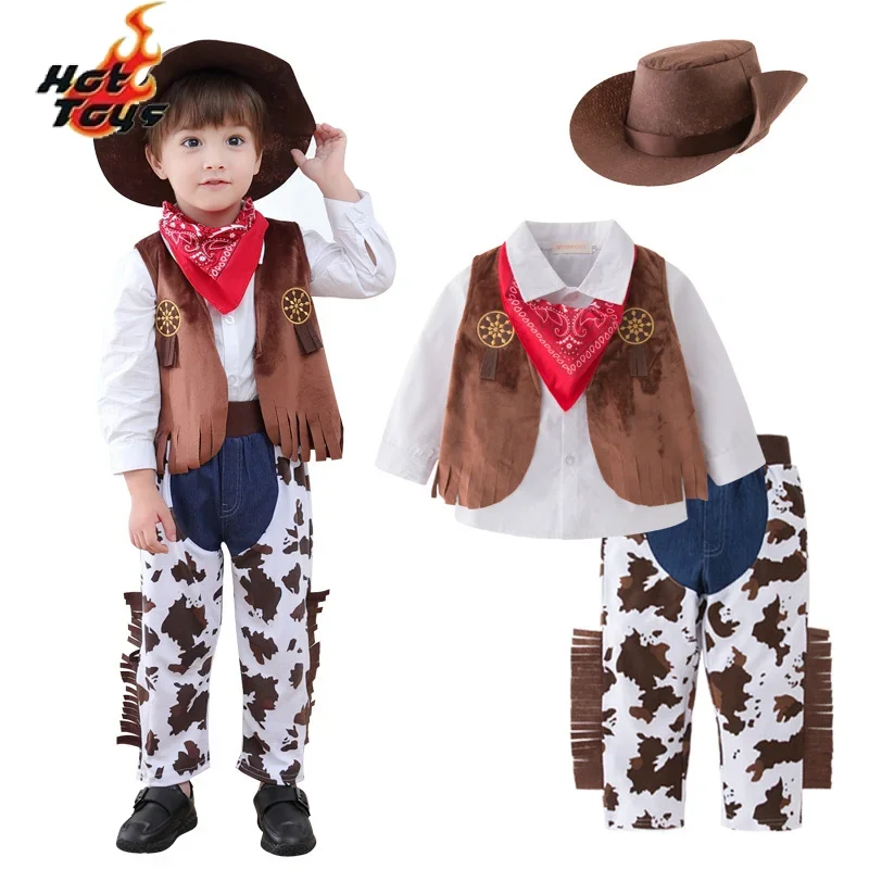 Fantrenfor- Costumes d'Halloween Pourim pour Bébés Garçons en Bas Âge Costume de Cowboy Robe de Barrage de ix