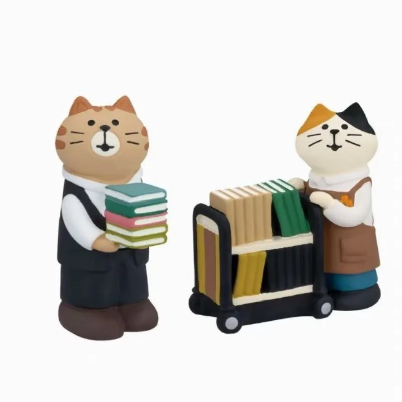 القط الياباني لطيف السوق الليلي فتاة الشواء كشك مكتبة مشهد مصغر خلق الراتنج الحرف الديكور #2