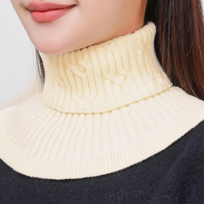 Scarf Collar For Women Winter False Collar Scarfs for Women Neck Wrap Men Women Turtleneck Collar Scarf Knitted Elastic