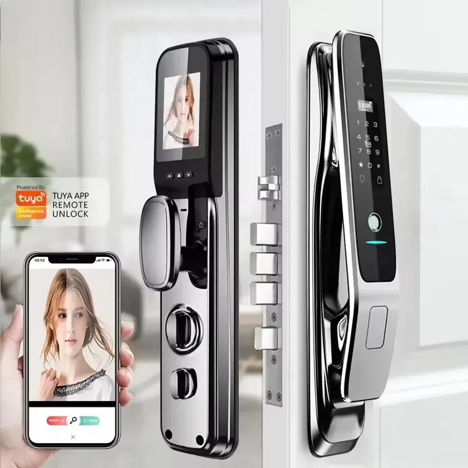 Glomarket Tuya Smart Door Lock With Camera Manufacturers Prices Security Biometric Fingerprint Fully Automatic Smart Lock