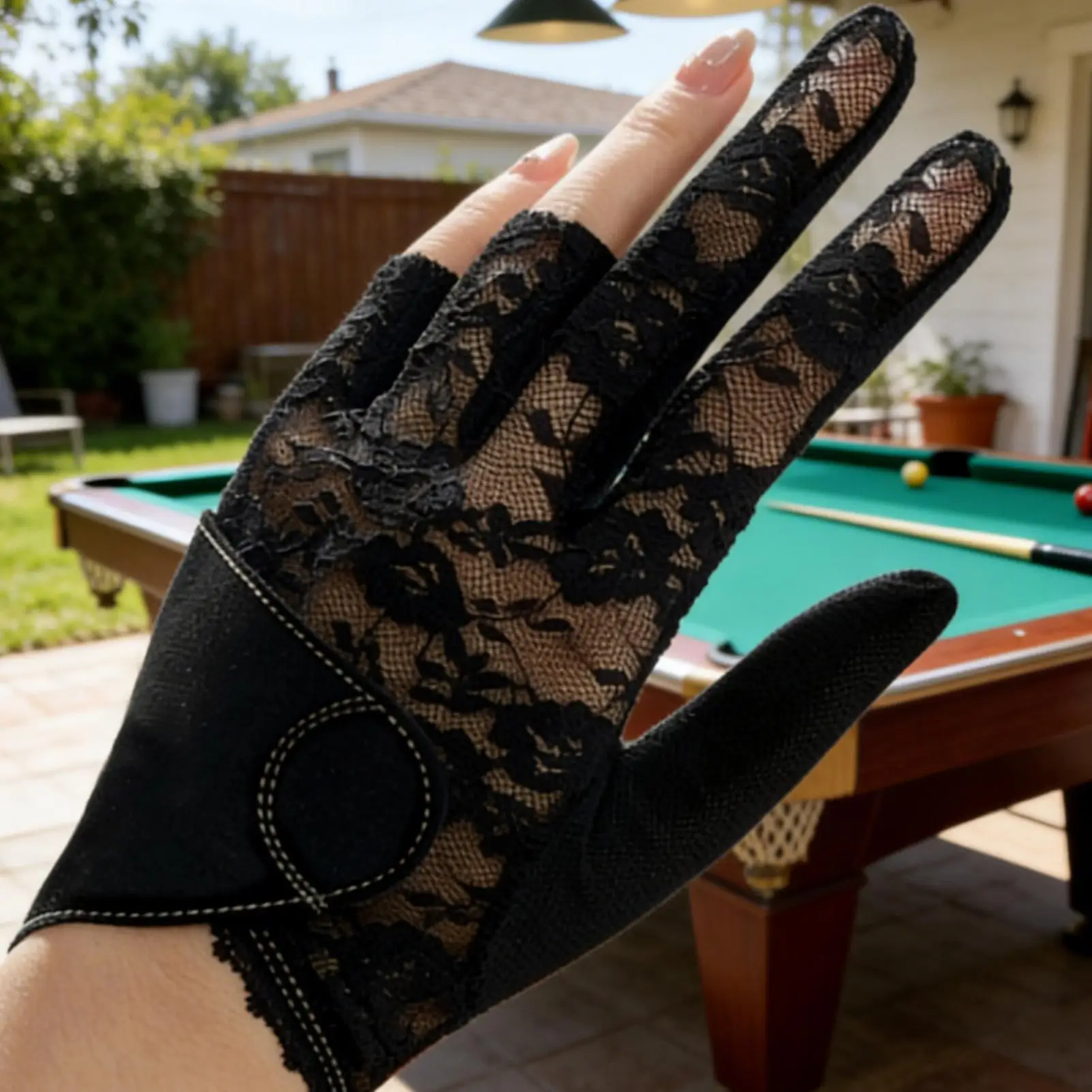 

Бильярдная перчатка женская на левую руку, на шнуровке, для домашнего использования, турниров, тренировок на открытом воздухе, соревнований, спортзалов, баров