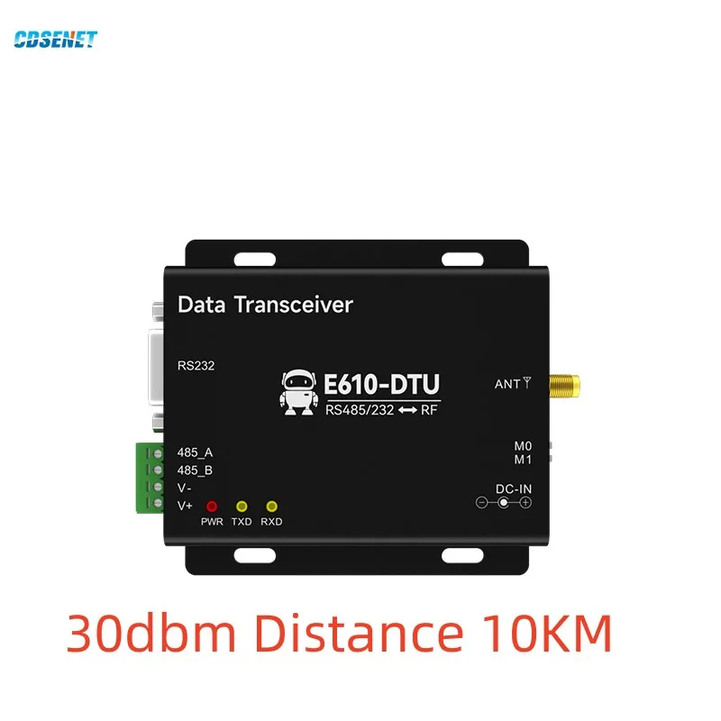 433MHz RS232 RS485 Wireless Digital Radio CDSENET E610-DTU(433C30) 30dbm 10KM Unlimited High-speed Continuous Transmission