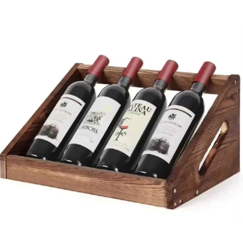

Wooden Bottle Elegant Accsori Wedding Party Bar Decoration Champagne Storage Wine Rack