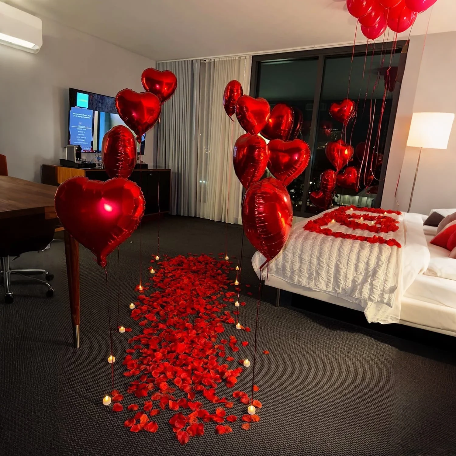 Red I Love You Balloon Set Heart Shaped Aluminum Foil Balloon Suitable for Anniversary, Wedding Season, Birthday, Mother\'s Day