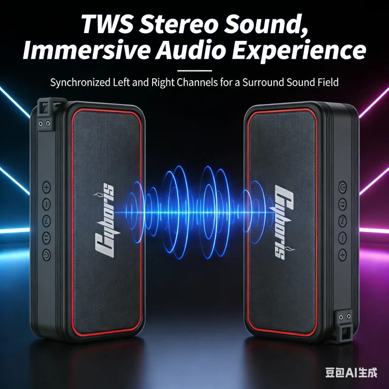 

Outdoor Camping IPX7 Waterproof Speaker USB Drive Portable 20W Powerful Sound Box Bass Boost Dual Pairing True Wireless Speaker