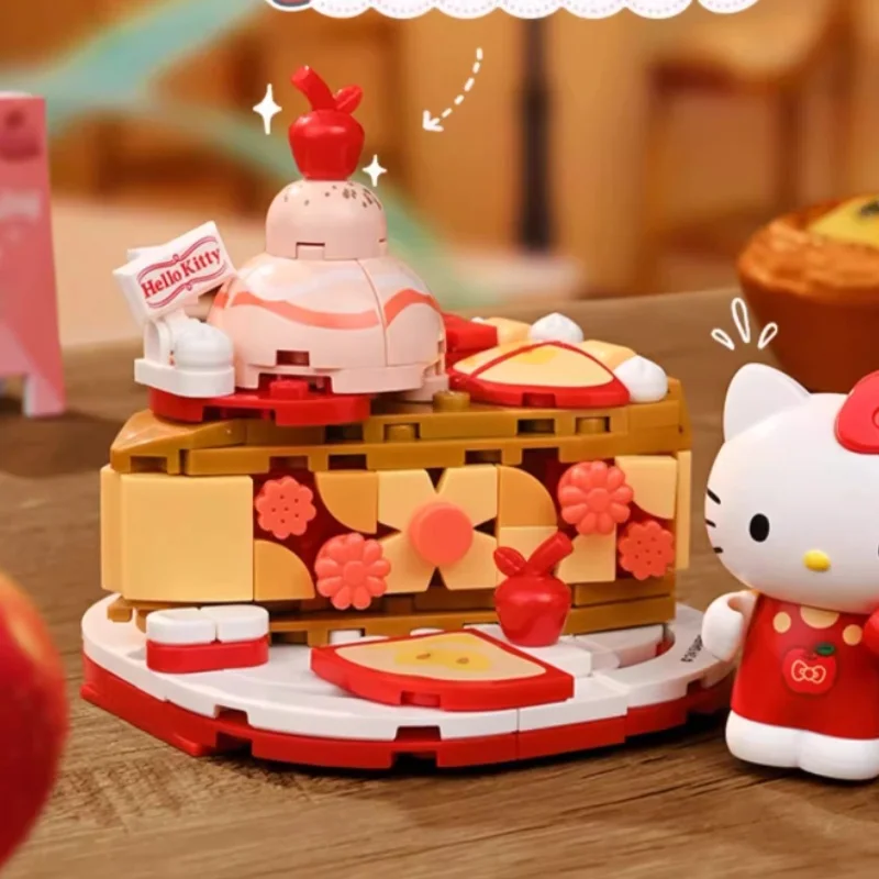 Echte Keeppley Bouwsteen Sanrio Kuromi Gourmet Party Cartoon Serie Assemblagemodel Decoratie Kinderspeelgoed Meisje Geschenken