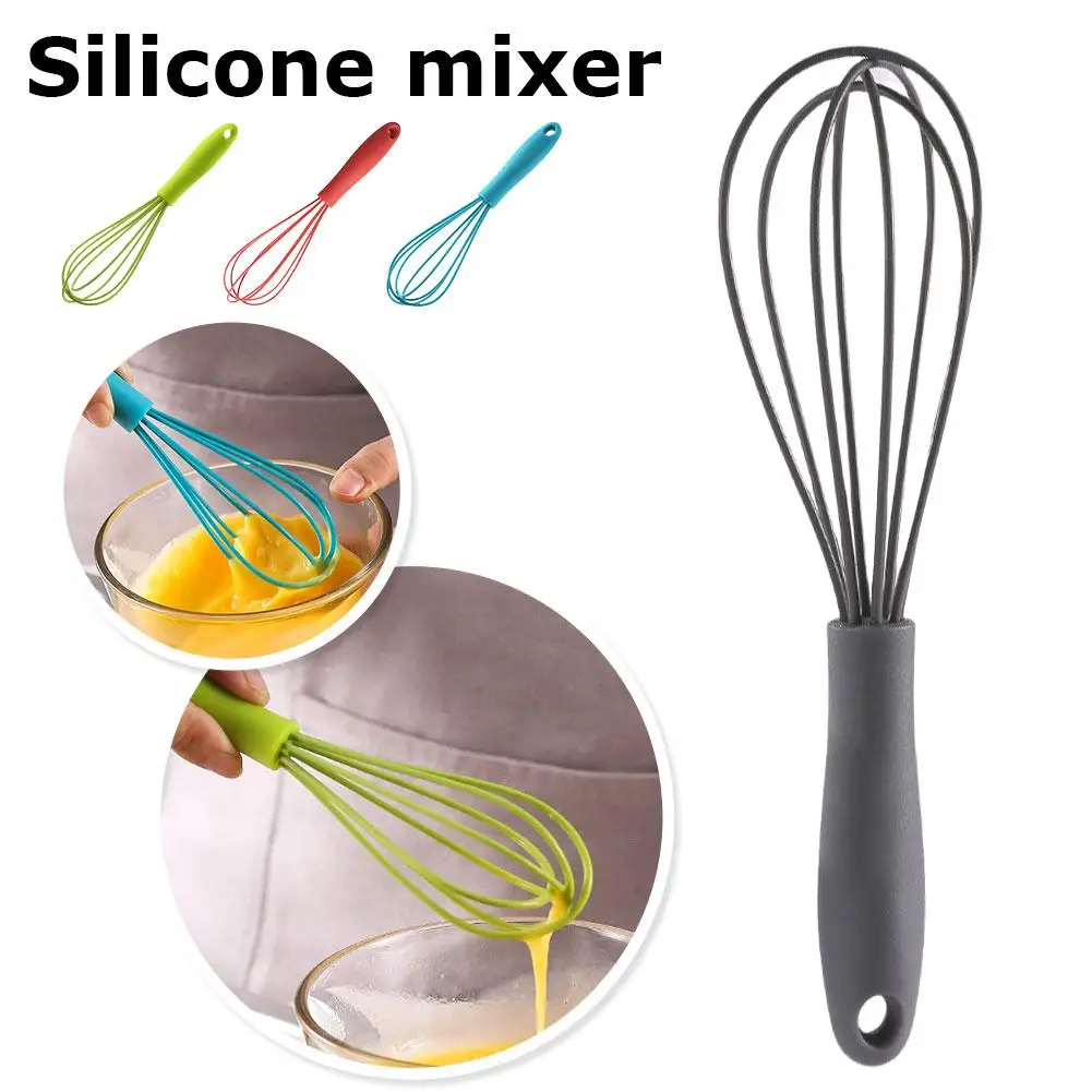 Mini Silicone Egg Whisk Handheld Whipped Cream Foam Silicone Egg Portable Blender Maker Anti-Slip Egg Whisker K7Y1