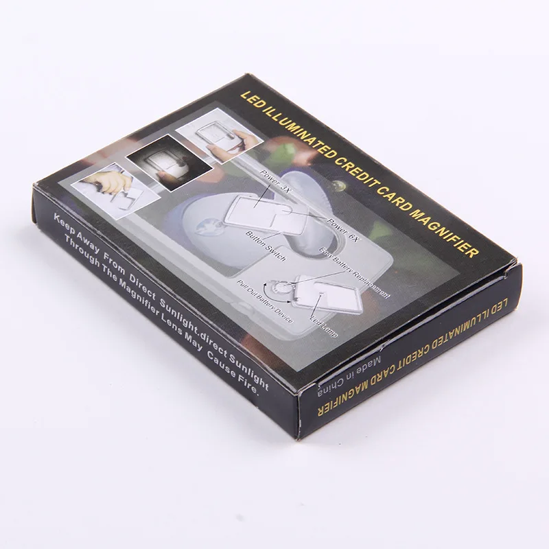 Custom.4B-3 Square Portable Acrylic Lens Reading Magnifier LED with Light Business Card Style 3x Magnifying Glass