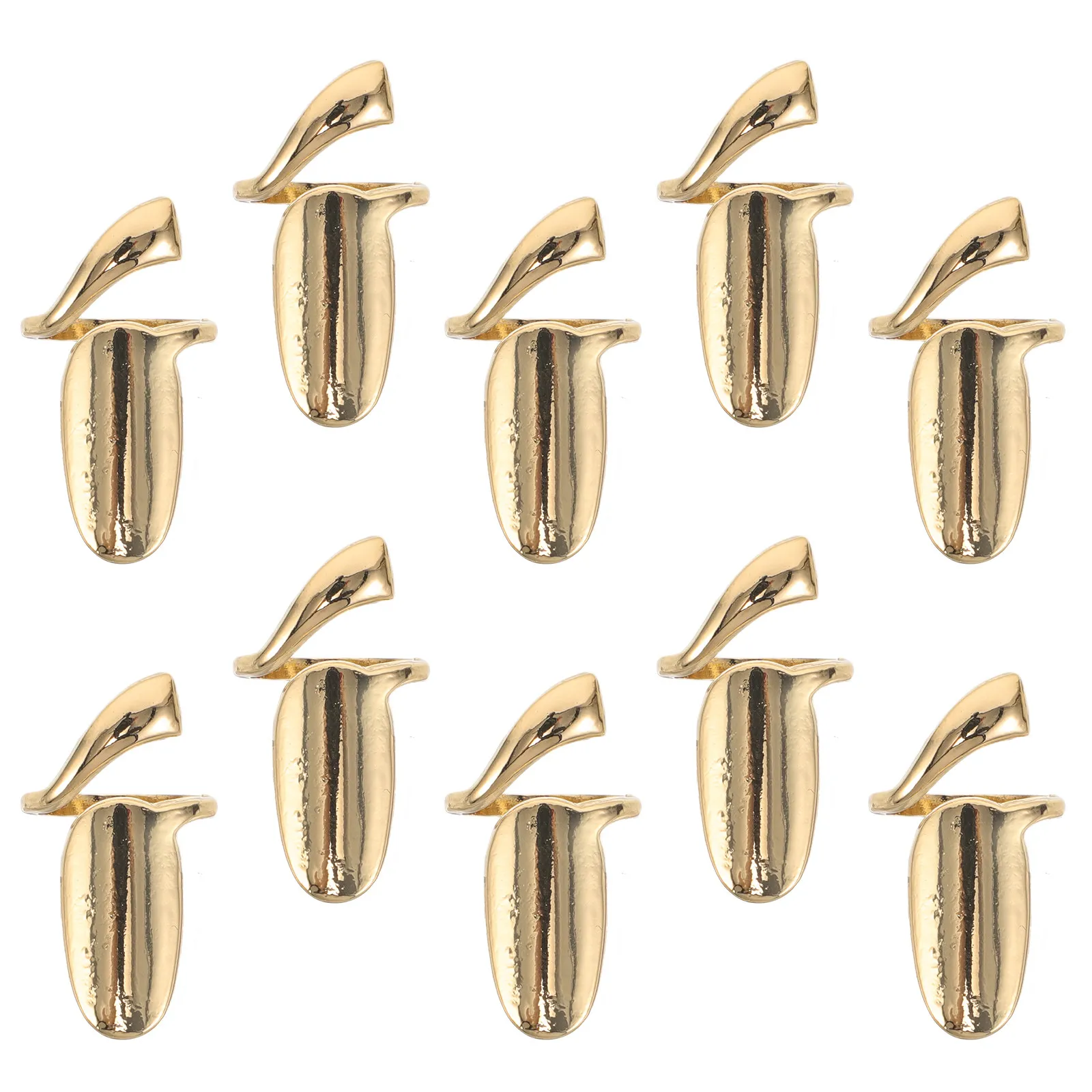 10Pcs Finger Nail Guard Rings Adjustable Retro Alloy Removable Protective Nail Cap Covers Fingertip Jewelry Decoration