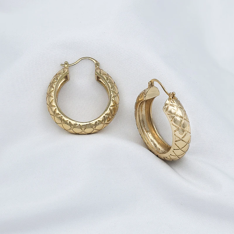 Women\'s Hoop Earrings Gold Plated Cicrle Geometric Earring Party Daily wear Accessories Trending