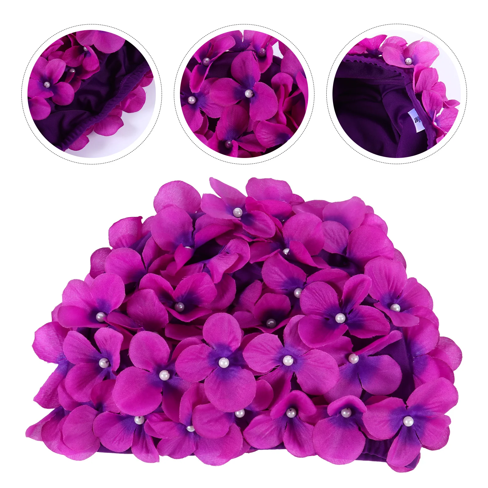 قبعة سباحة للعناية بالشعر بتلات تصميم زهرة ثلاثية الأبعاد للنساء قبعة سباحة مقاومة للماء ملحقات حمام السباحة على الشاطئ للبالغين والسباحة الإبداعية