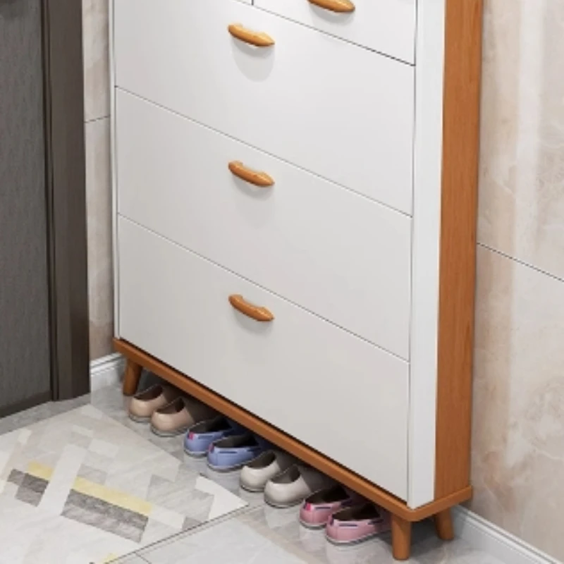 Nordic Storage Shoe Racks Cabinet Manmade Board Ultra Thin Indoor Shoe Racks Designer Wooden Armario Zapatero Home Furnitures