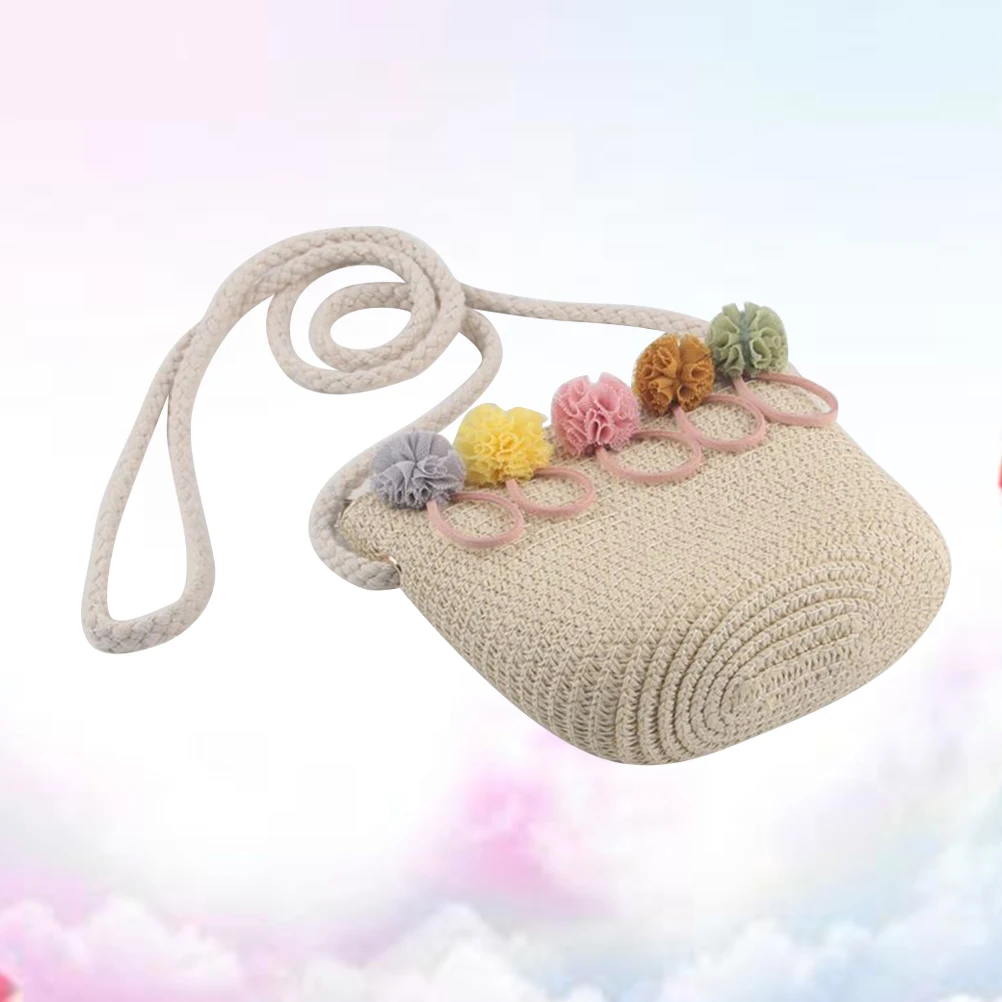 

1 Pcs Flower Design Woven Straw Bag For Girls Summer Beach Outdoor Fashion Accessory